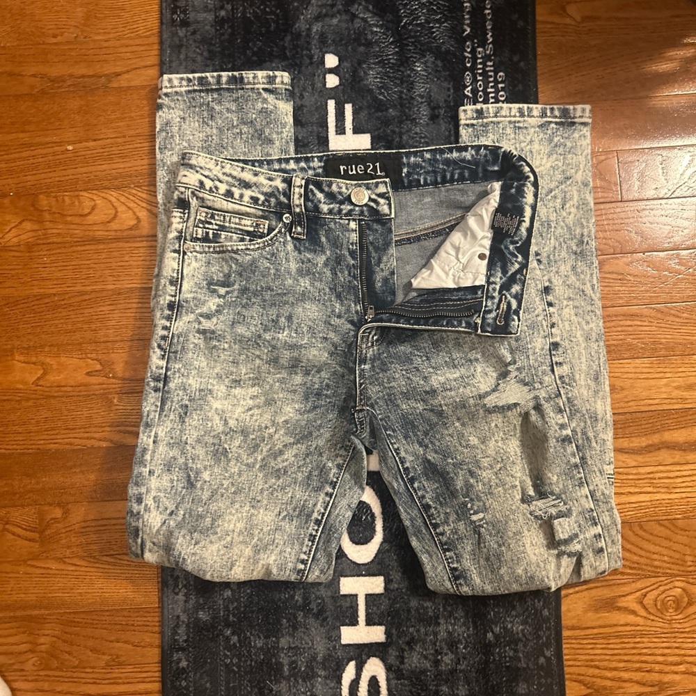 Rue21 Men's Acid Wash Jeans - Black